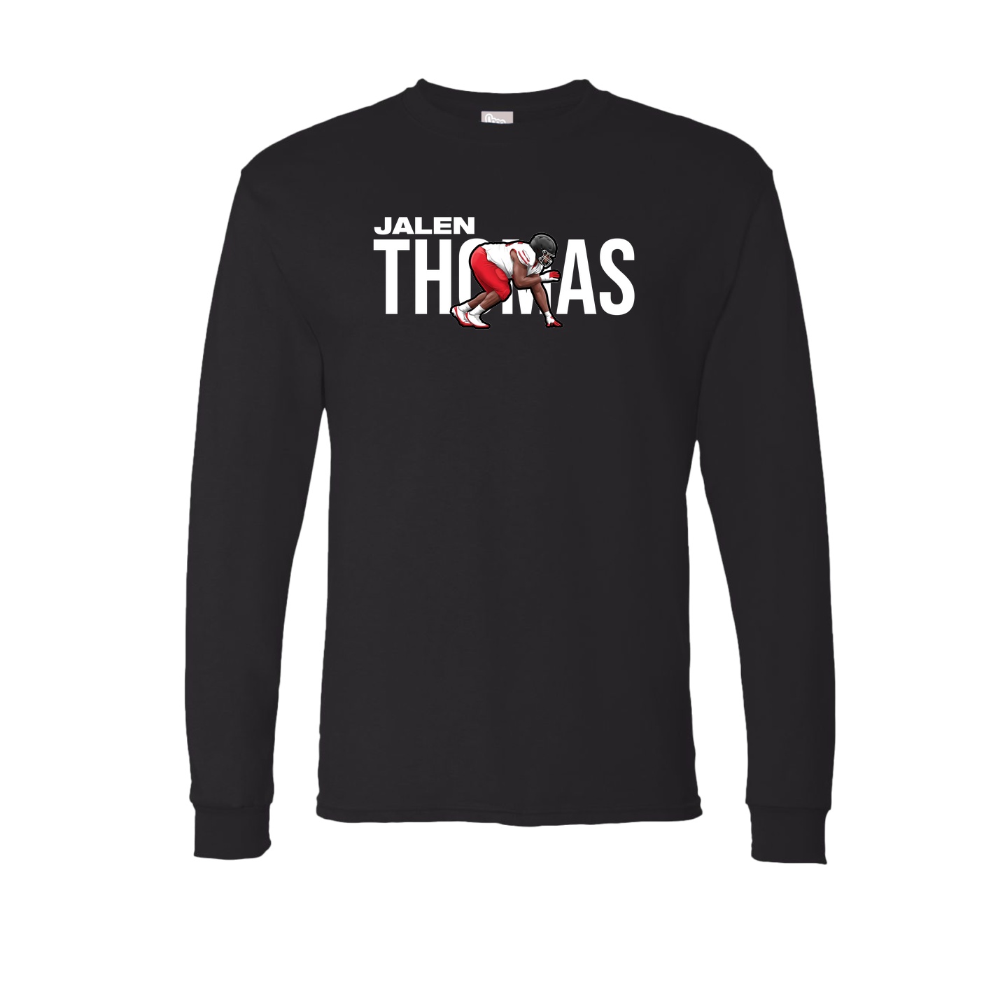Long Sleeve Tee — Player Name in Black