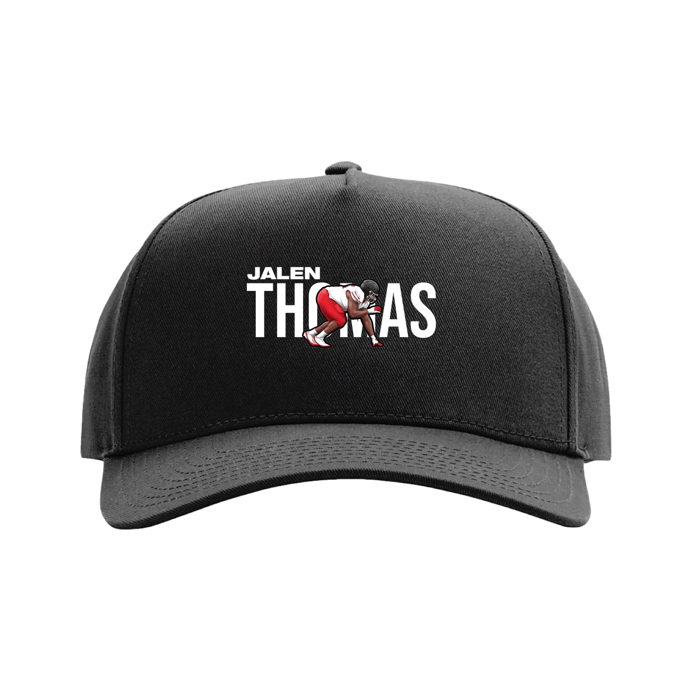 Full Fabric Five-Panel Champ Cap — Player Name in Black
