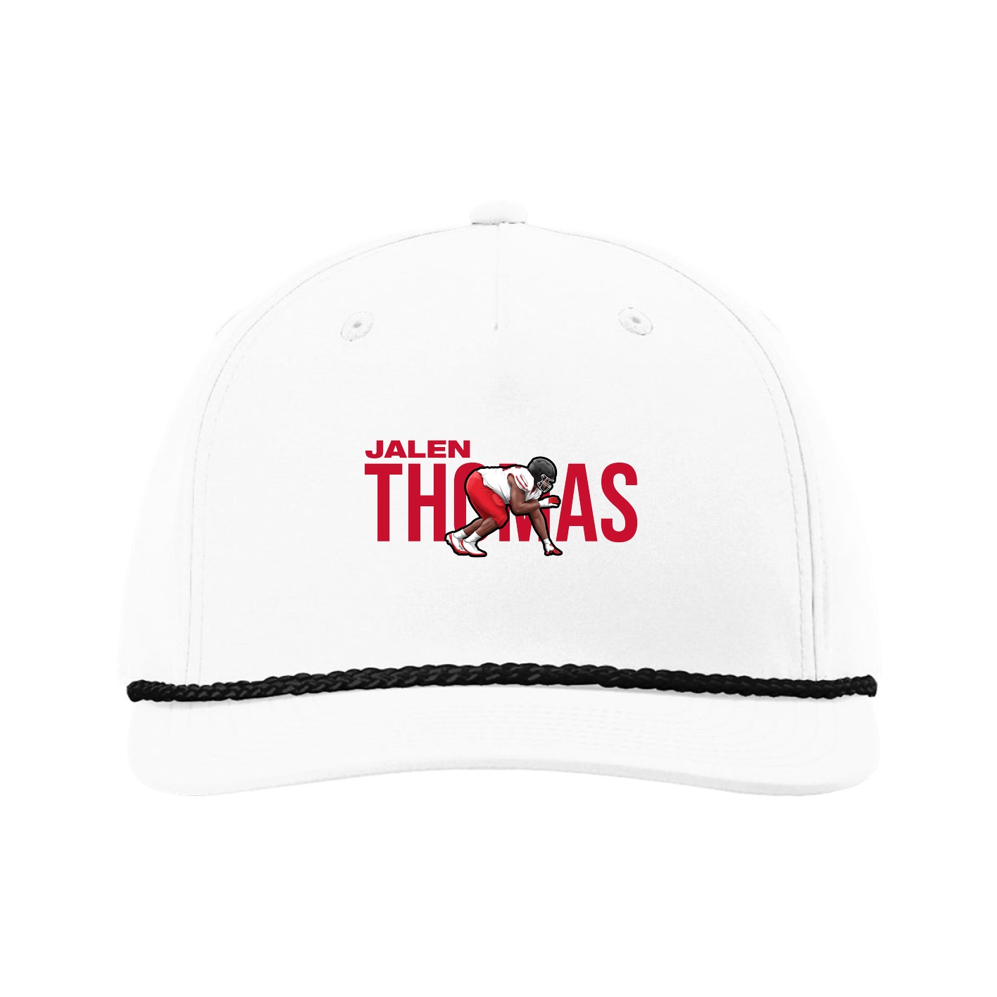 Five-Panel Classic Rope Cap — Player Name in White