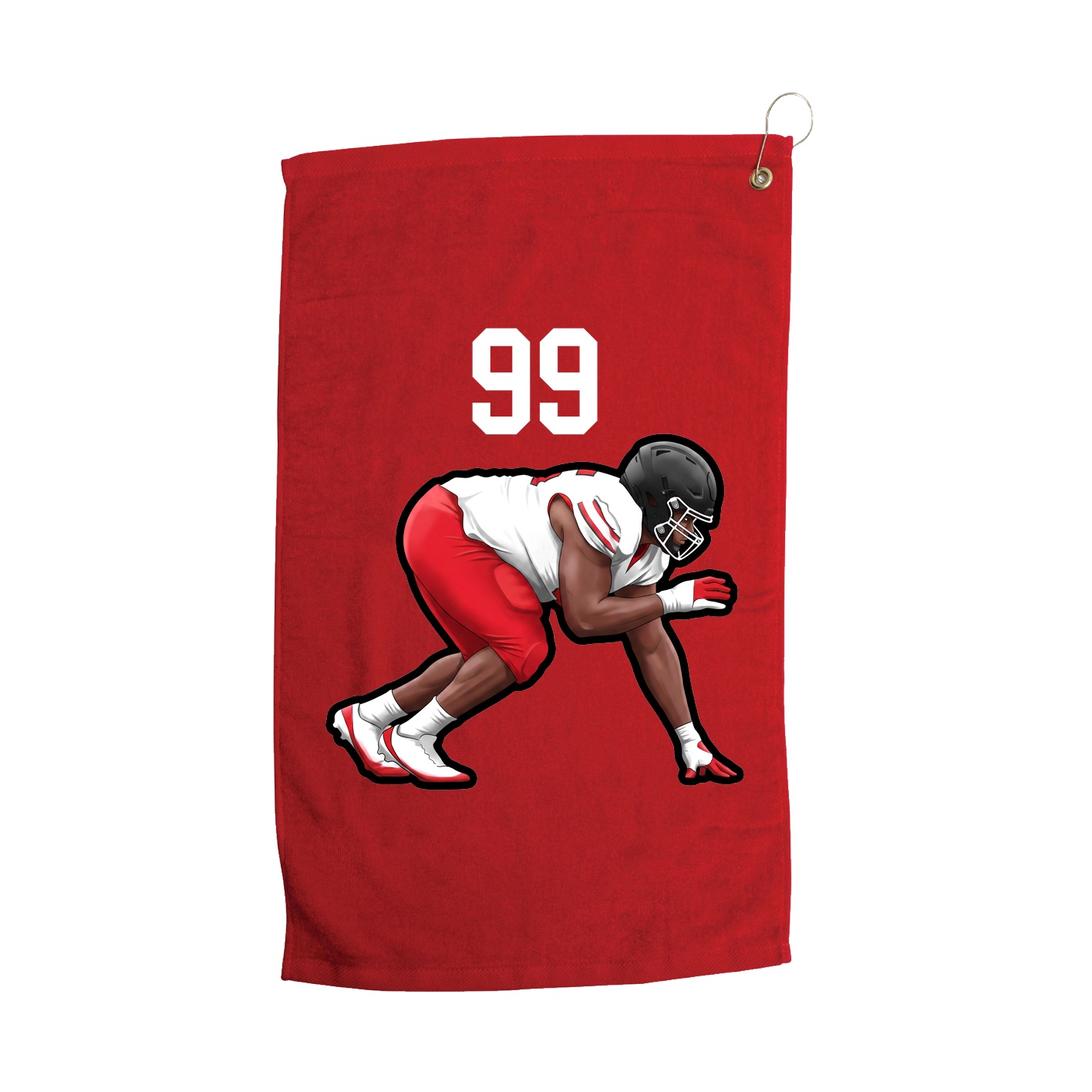 Golf Towel — Number Top in Red