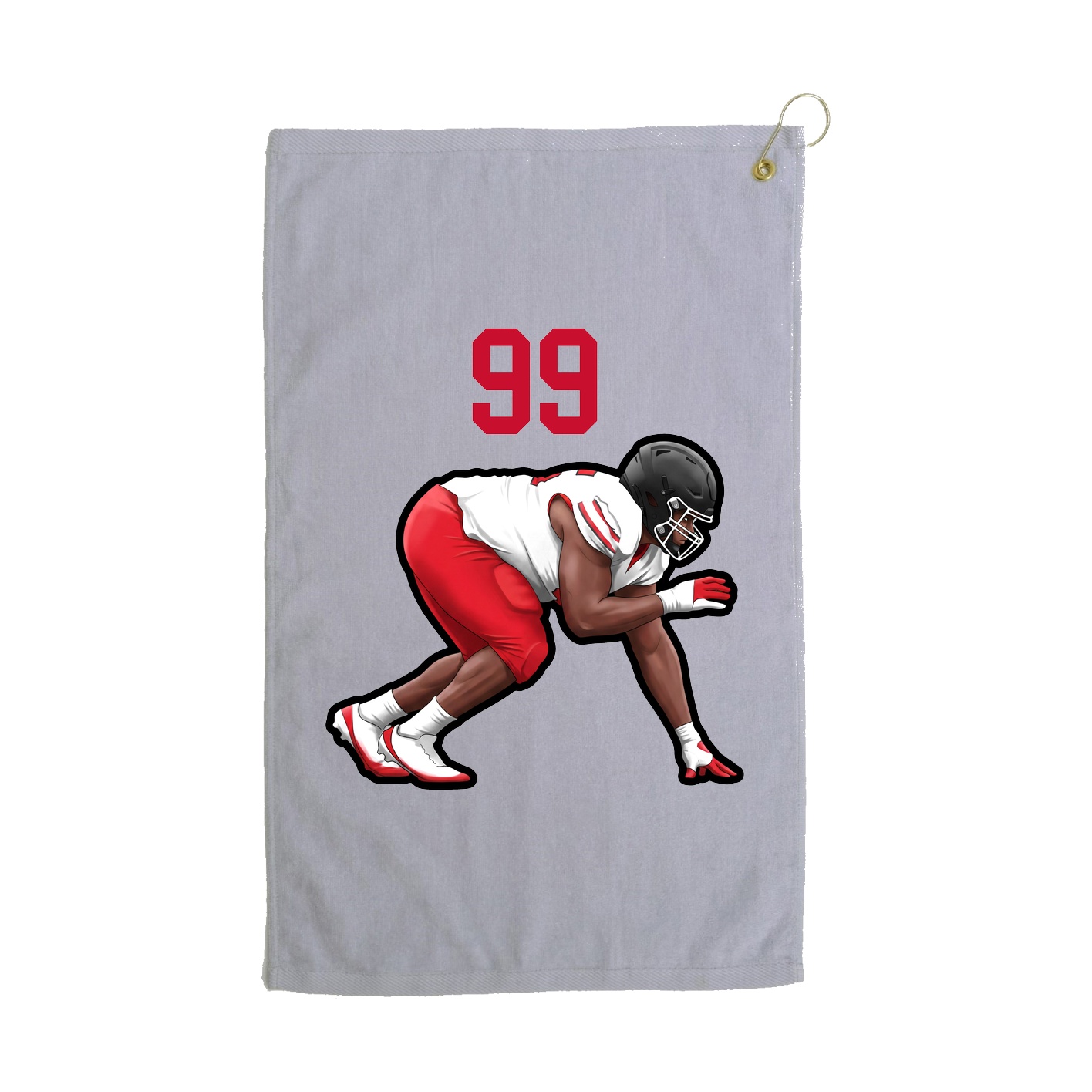 Golf Towel — Number Top in Grey
