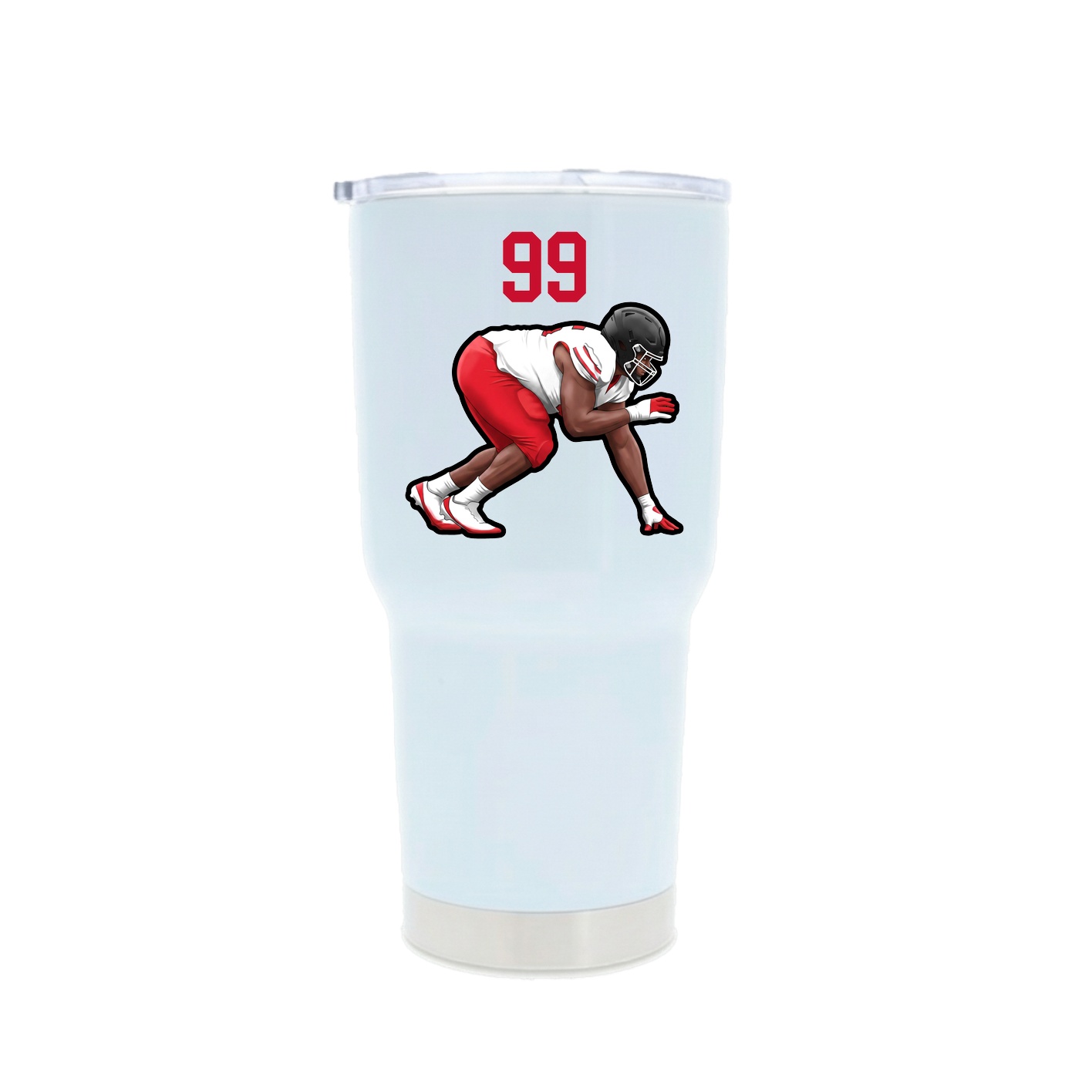 30oz Stainless Steel Tumbler — Number Top in White