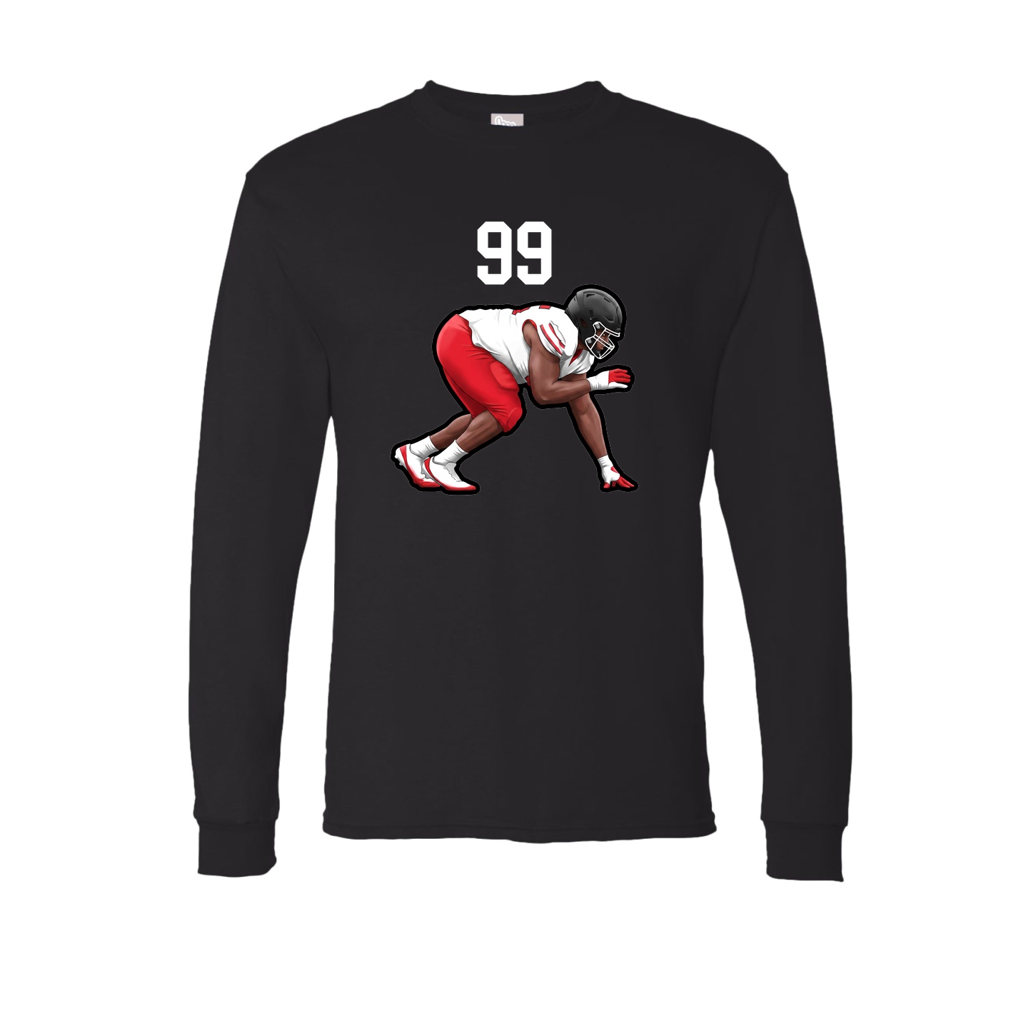 Long Sleeve Tee — Number Top in Black