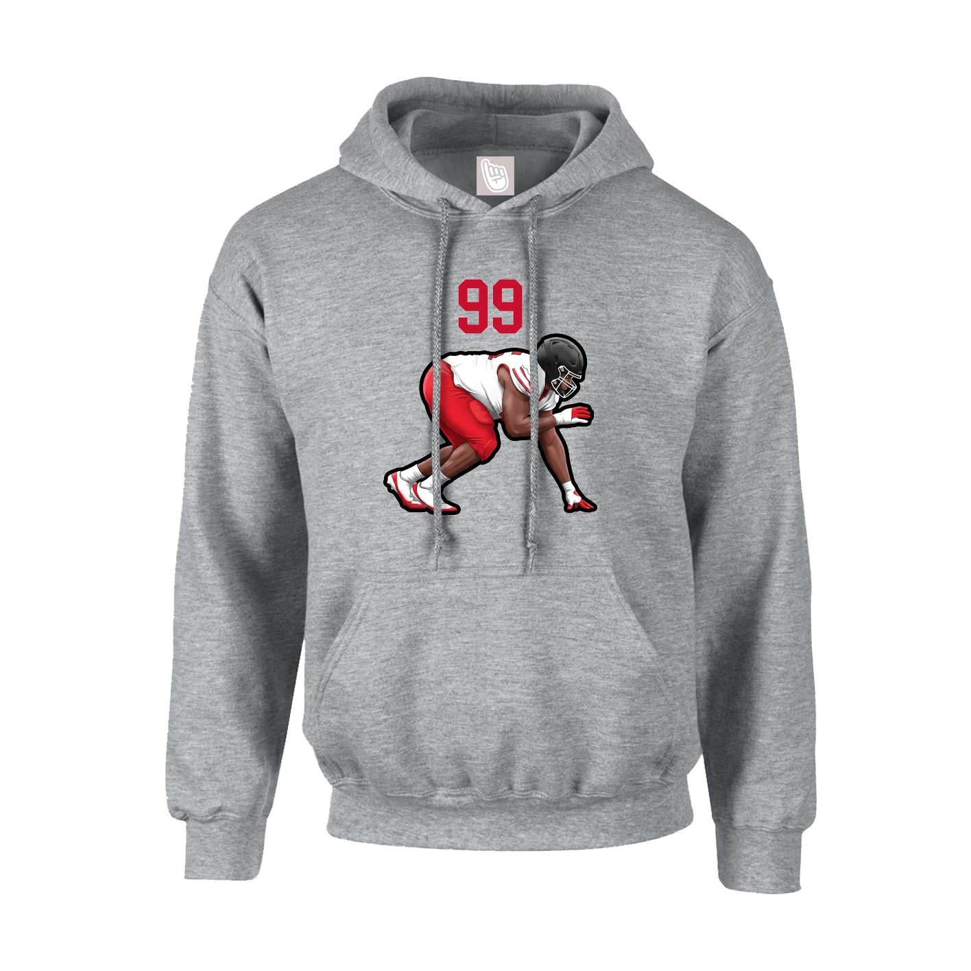 Hoodie — Number Top in Grey