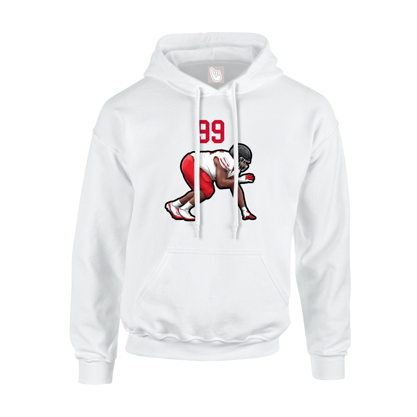 Youth Hoodie — Number Top in White