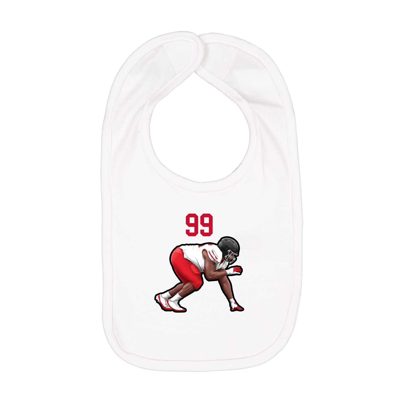 Infant Bib — Number Top in White