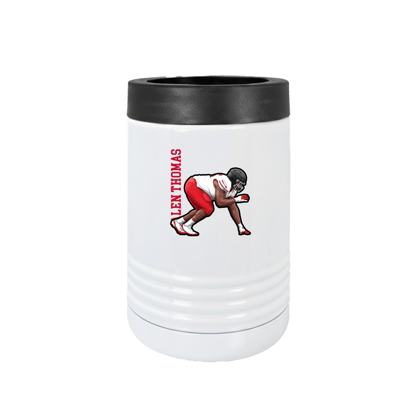 Beverage Holder — Name Vertical in White