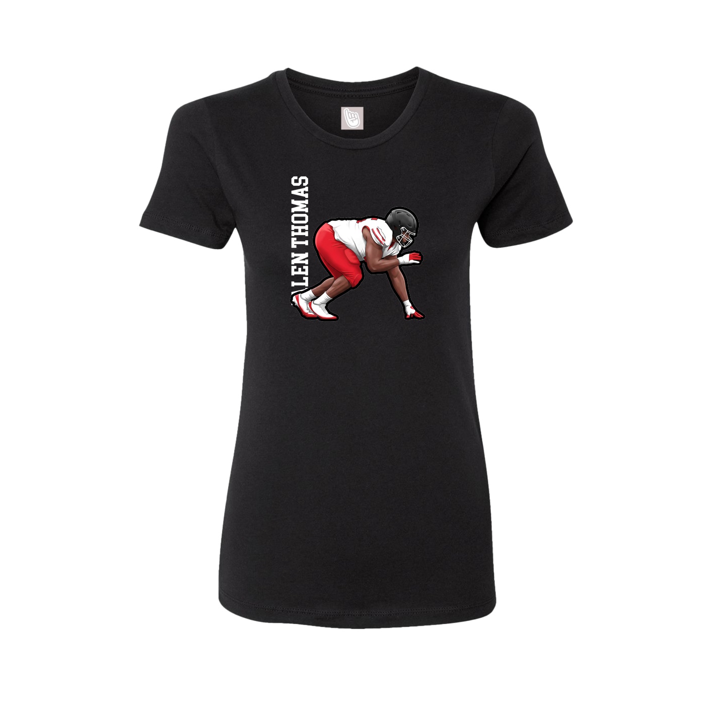 Womens Tee — Name Vertical in Black