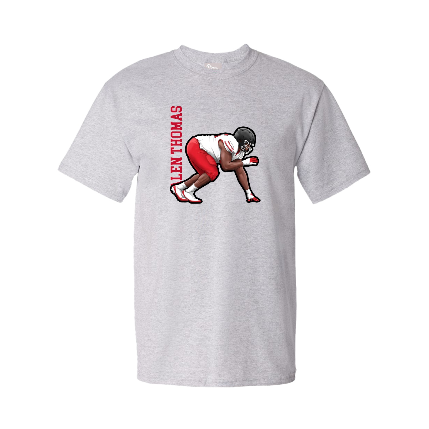 Youth Tee — Name Vertical in Grey