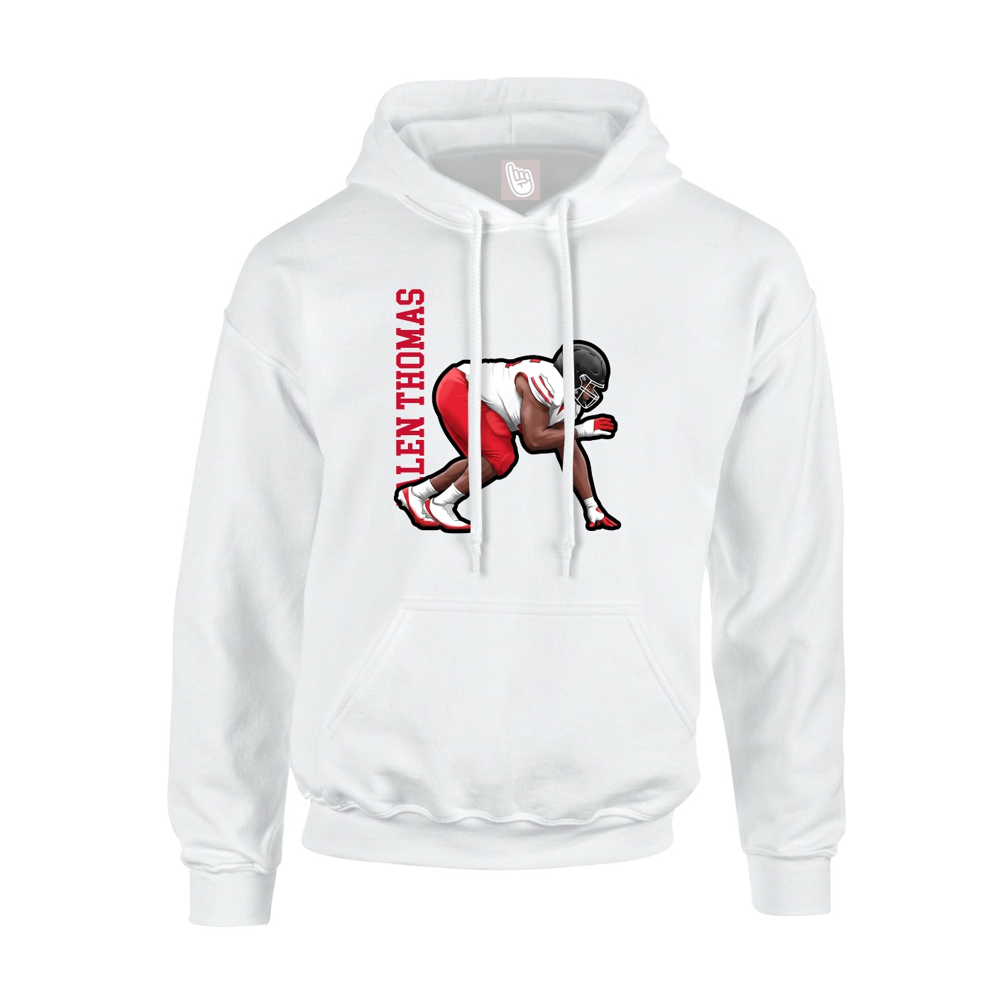 Youth Hoodie — Name Vertical in White