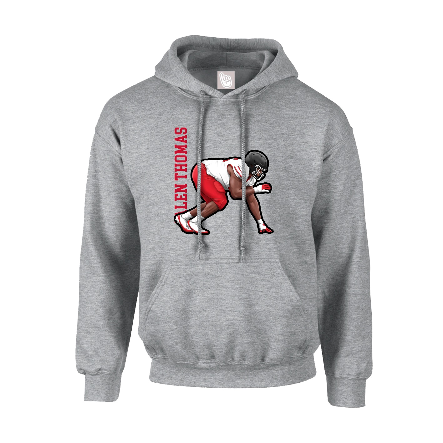 Youth Hoodie — Name Vertical in Grey