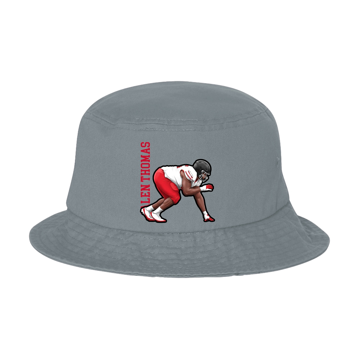 Bucket Cap — Name Vertical in Grey