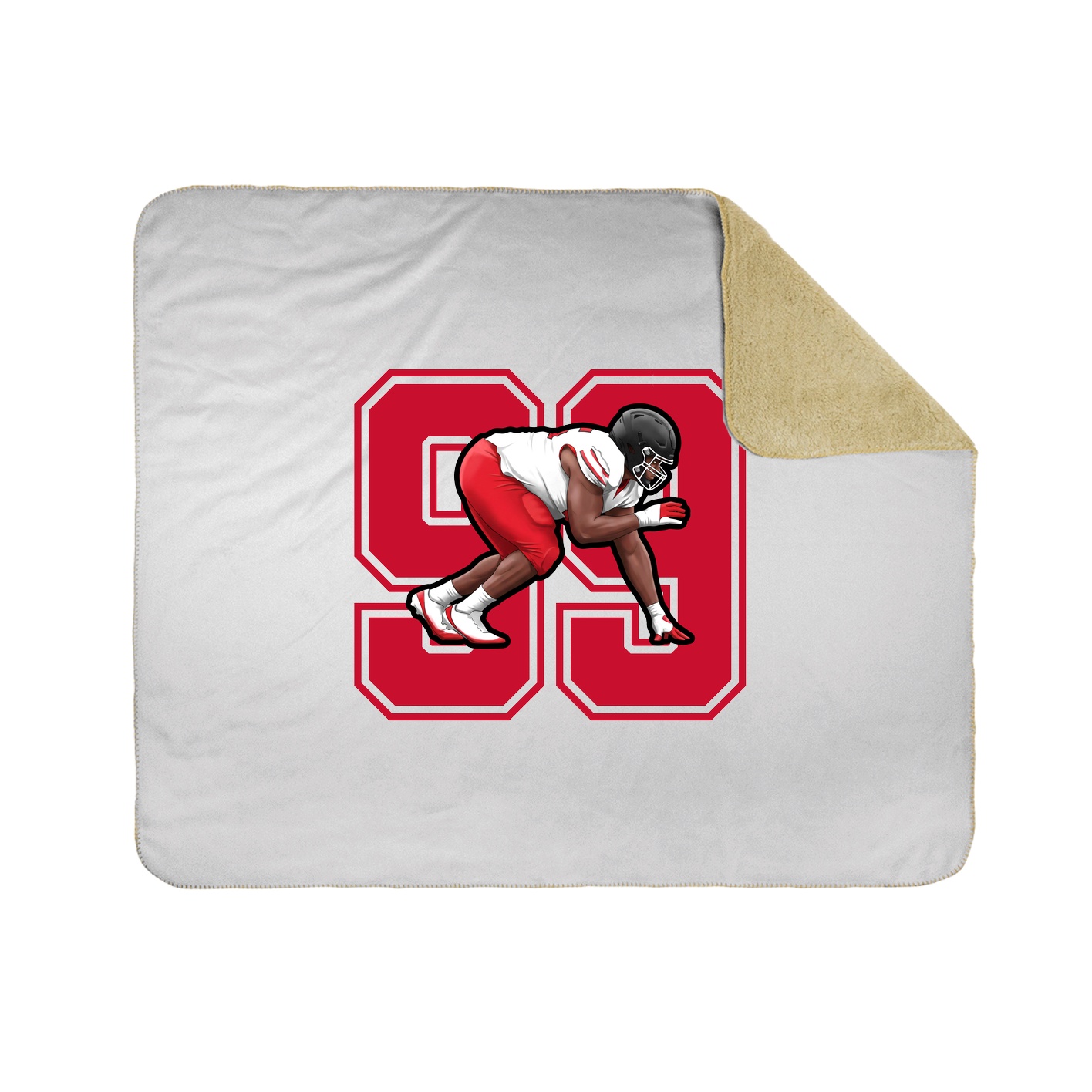 Throw Blanket — Number in White