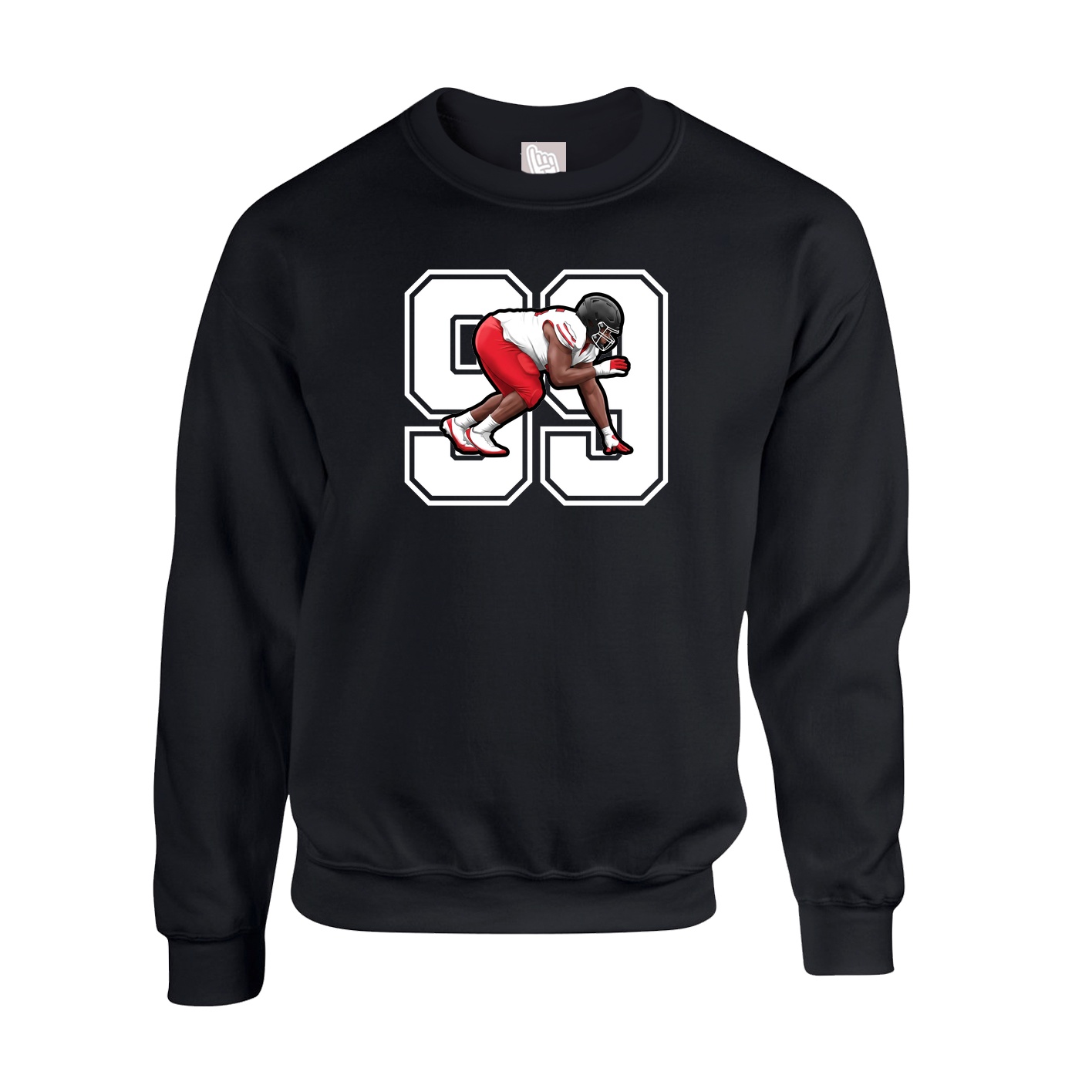 Fleece Crew — Number in Black