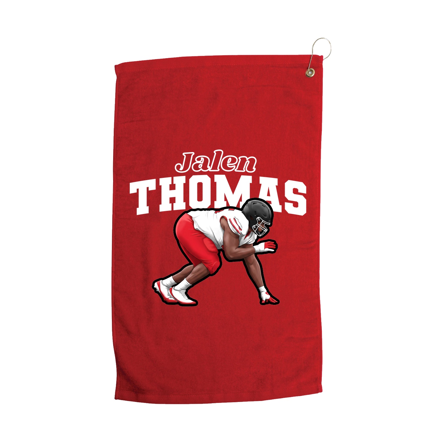 Golf Towel — Name Arch in Red