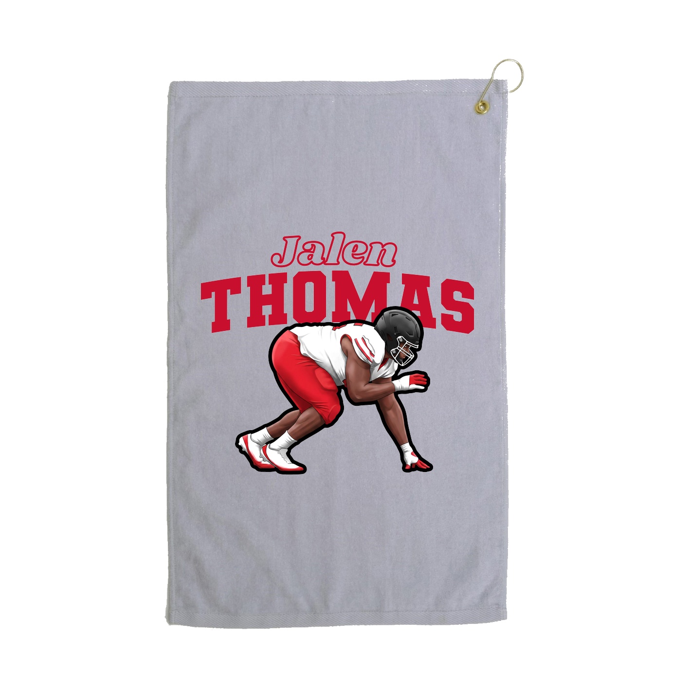 Golf Towel — Name Arch in Grey