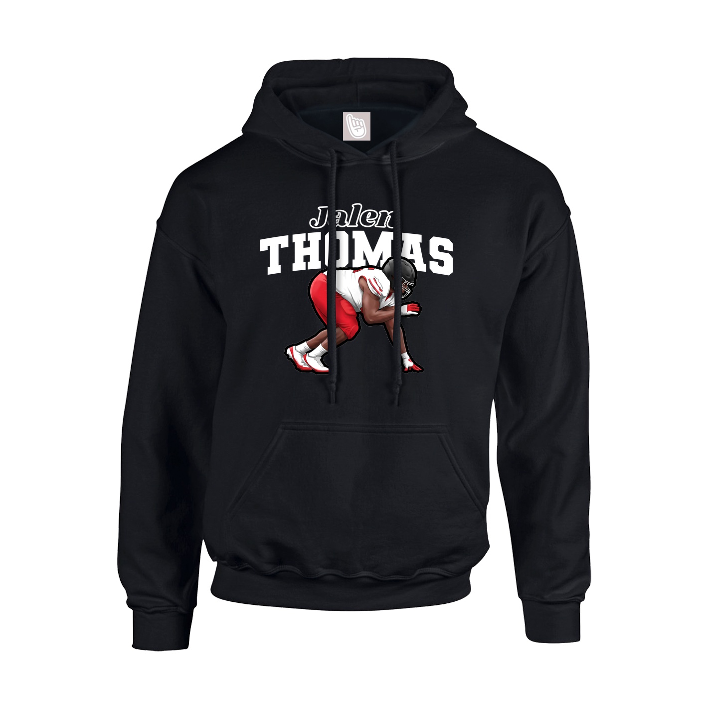 Youth Hoodie — Name Arch in Black