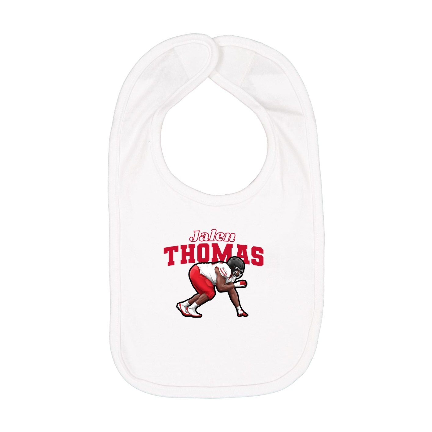 Infant Bib — Name Arch in White