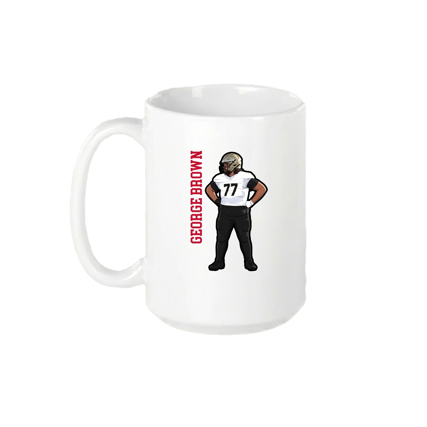 15oz Coffee Mug — Name Vertical in White