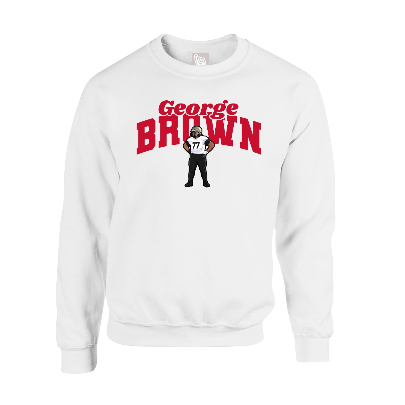 Fleece Crew — Signature Arch in White