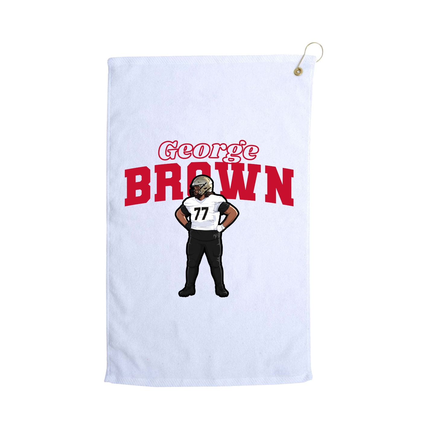 Golf Towel — Name Arch in White