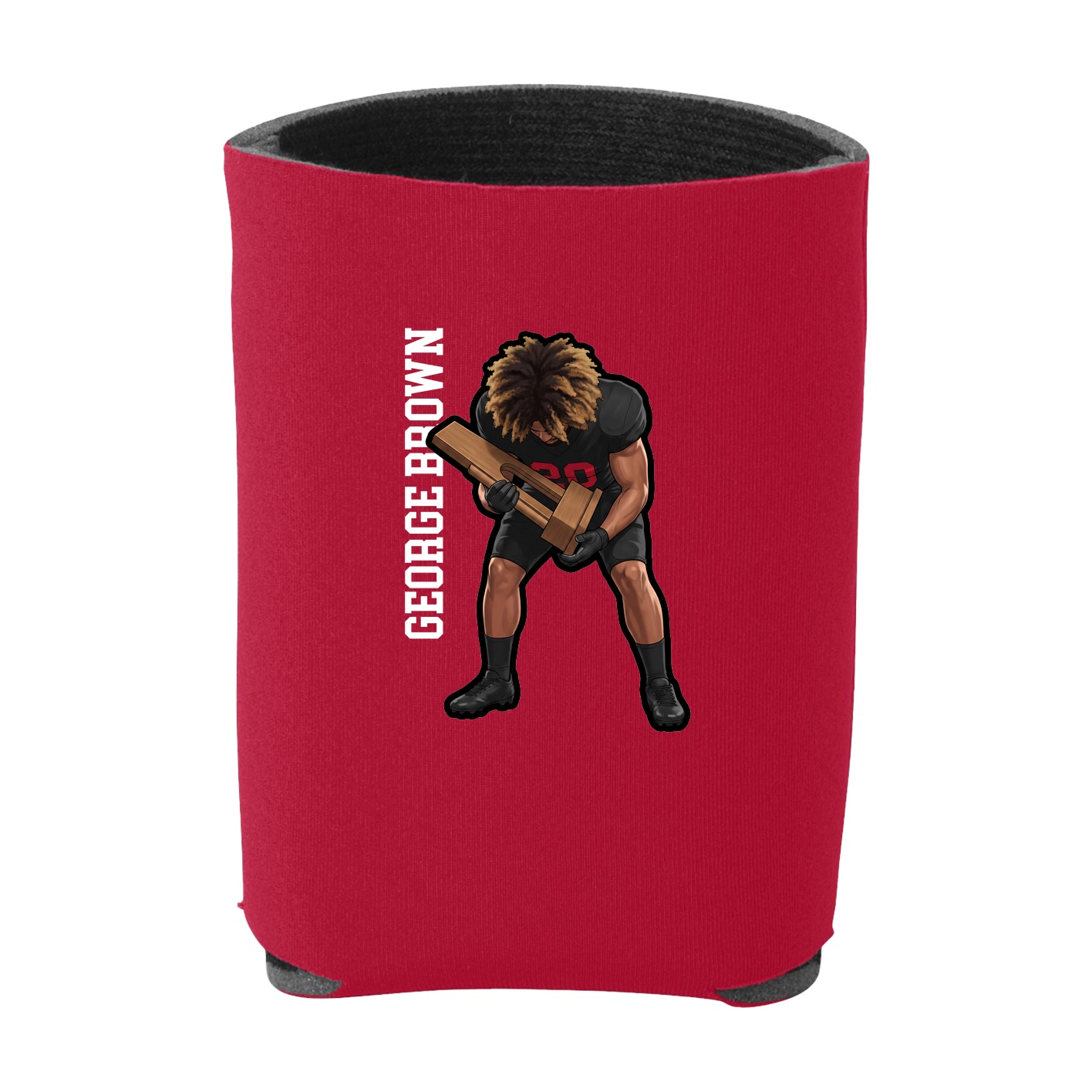 Can Holder — Name Vertical in Red