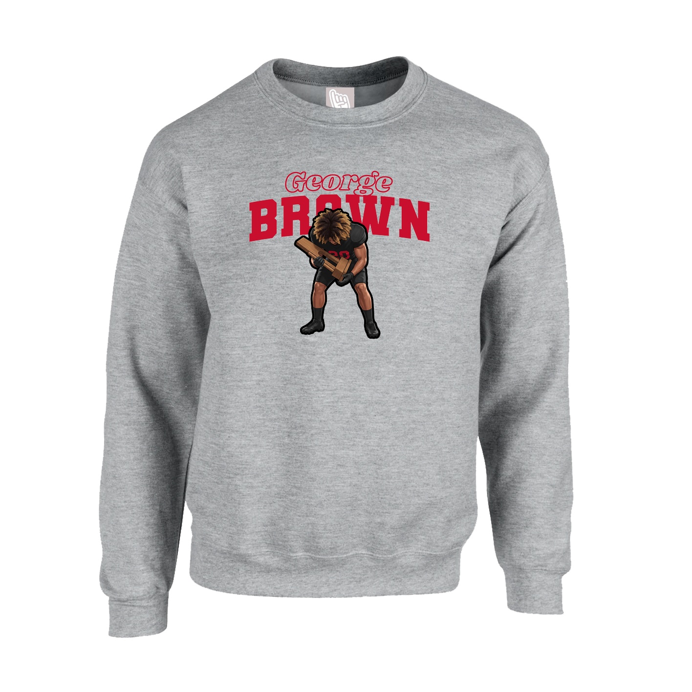 Fleece Crew — Name Arch in Grey