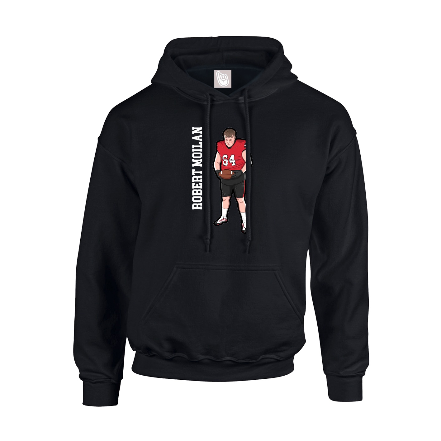 Hoodie — Name Vertical in Black