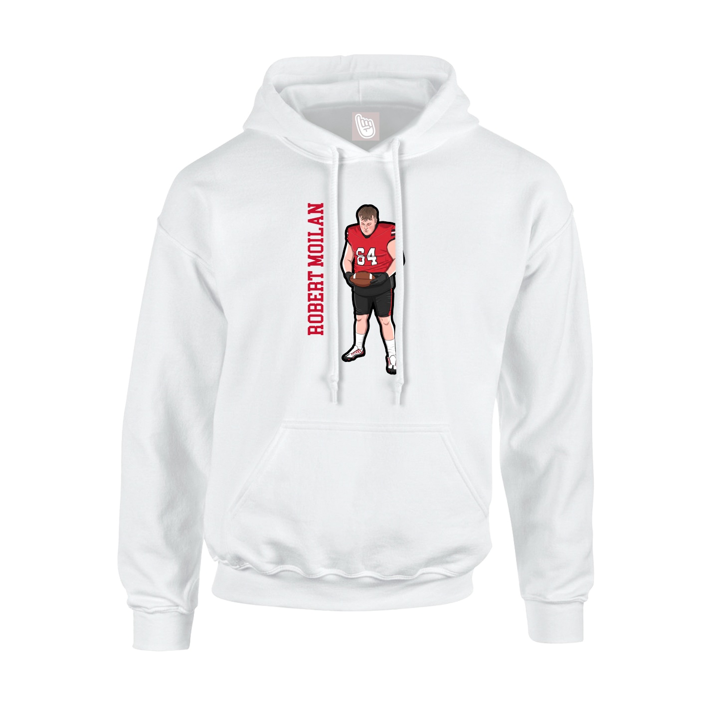 Hoodie — Name Vertical in White