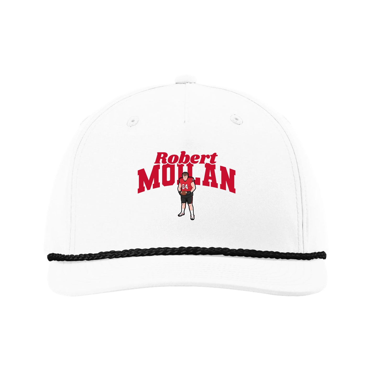 Five-Panel Classic Rope Cap — Signature Arch in White
