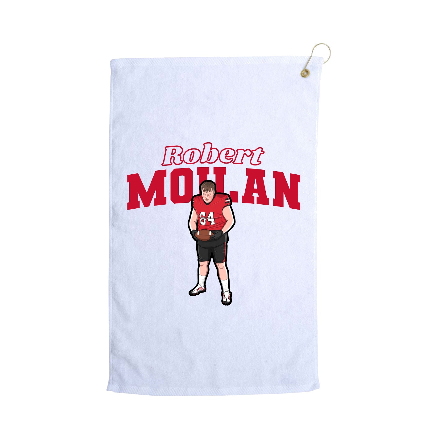 Golf Towel — Name Arch in White