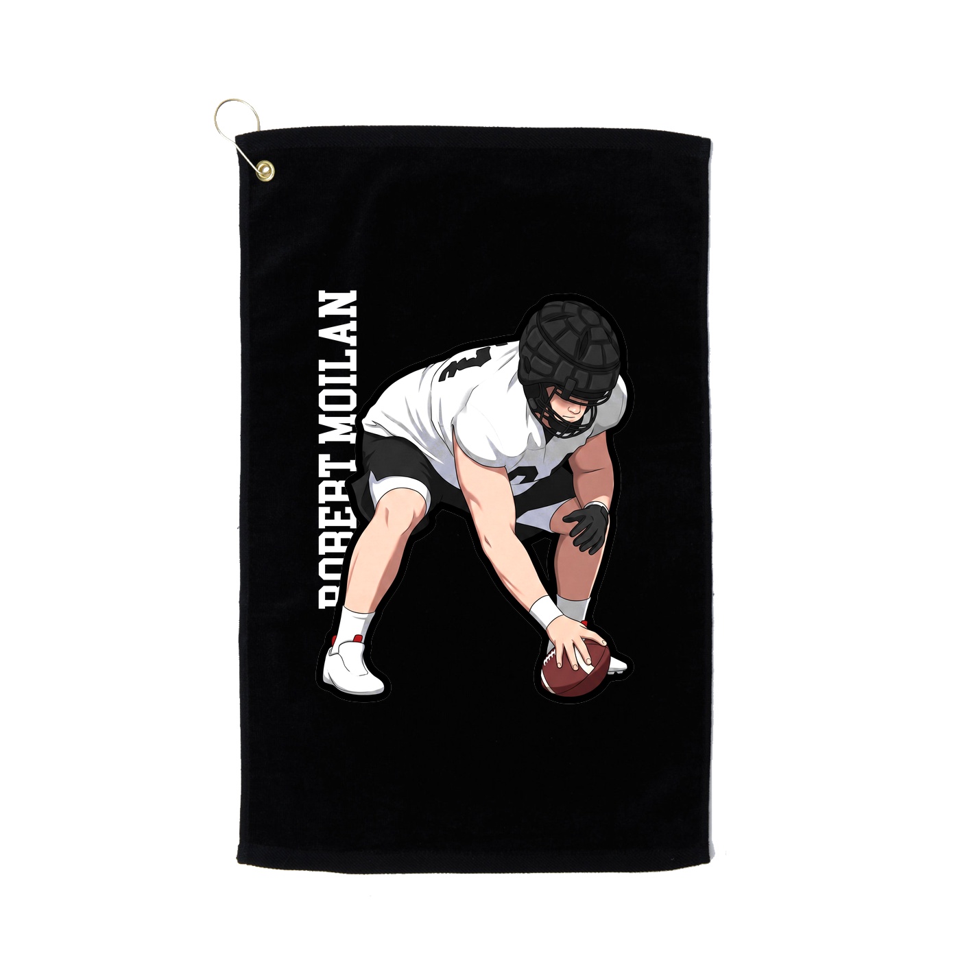 Golf Towel — Name Vertical in Black