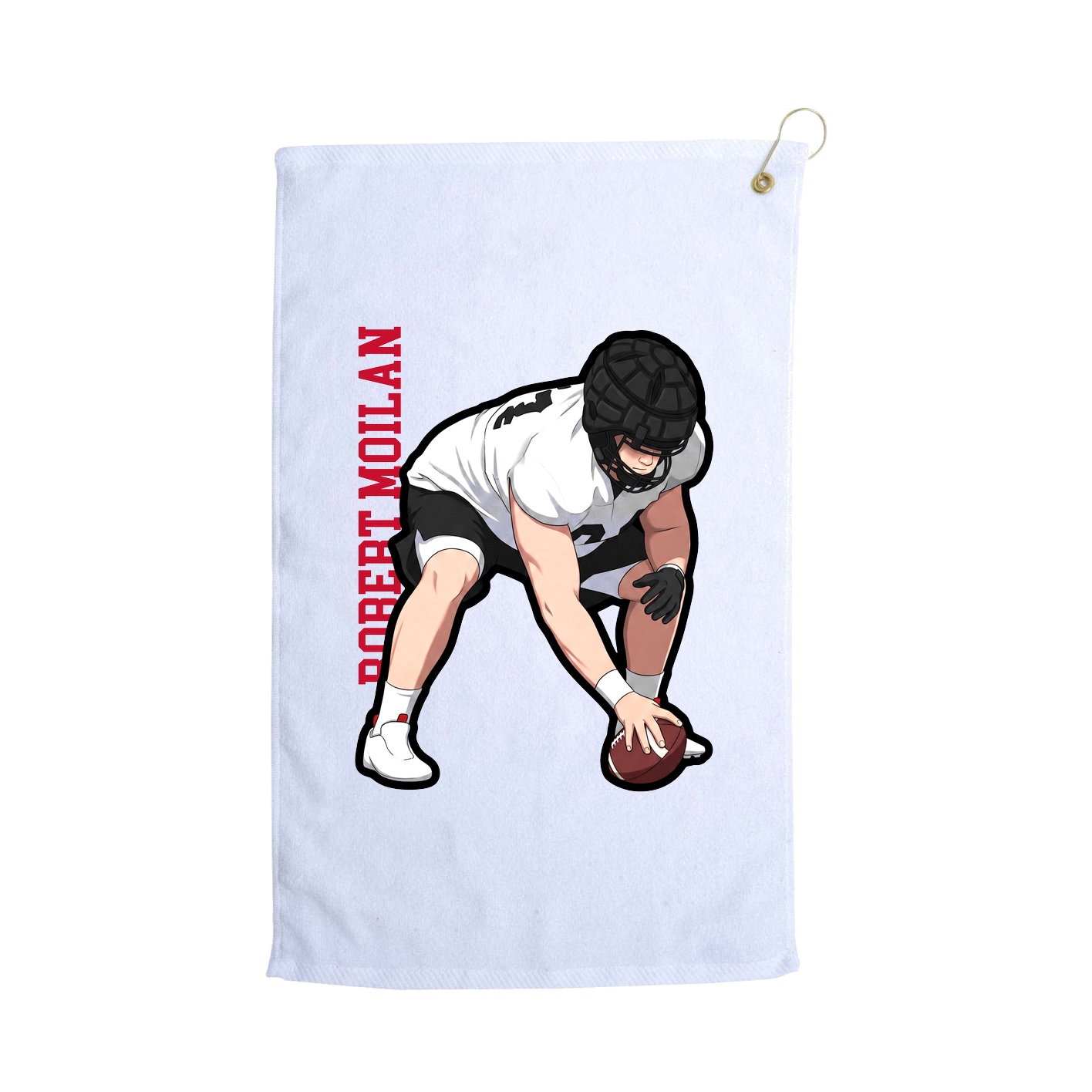 Golf Towel — Name Vertical in White
