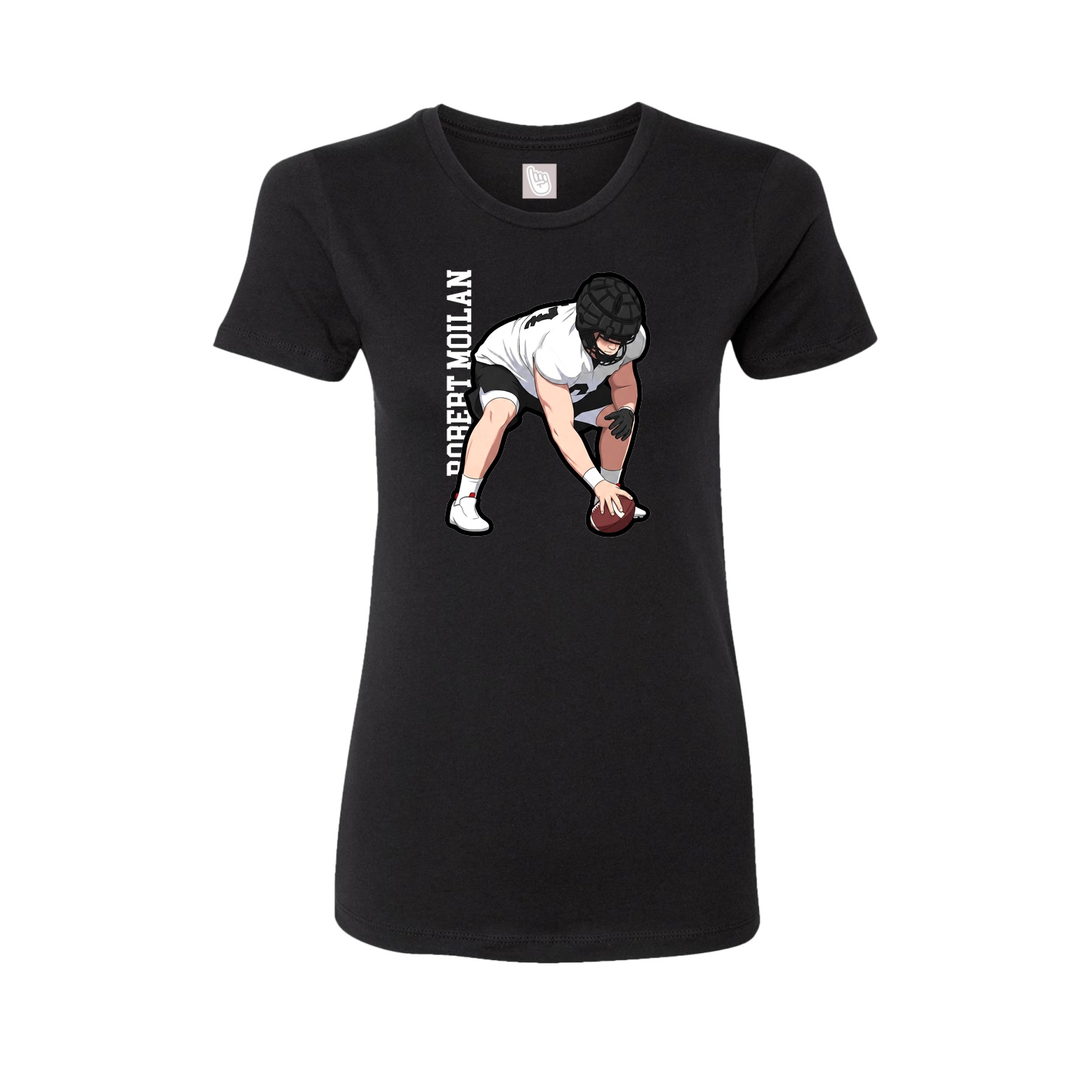 Womens Tee — Name Vertical in Black