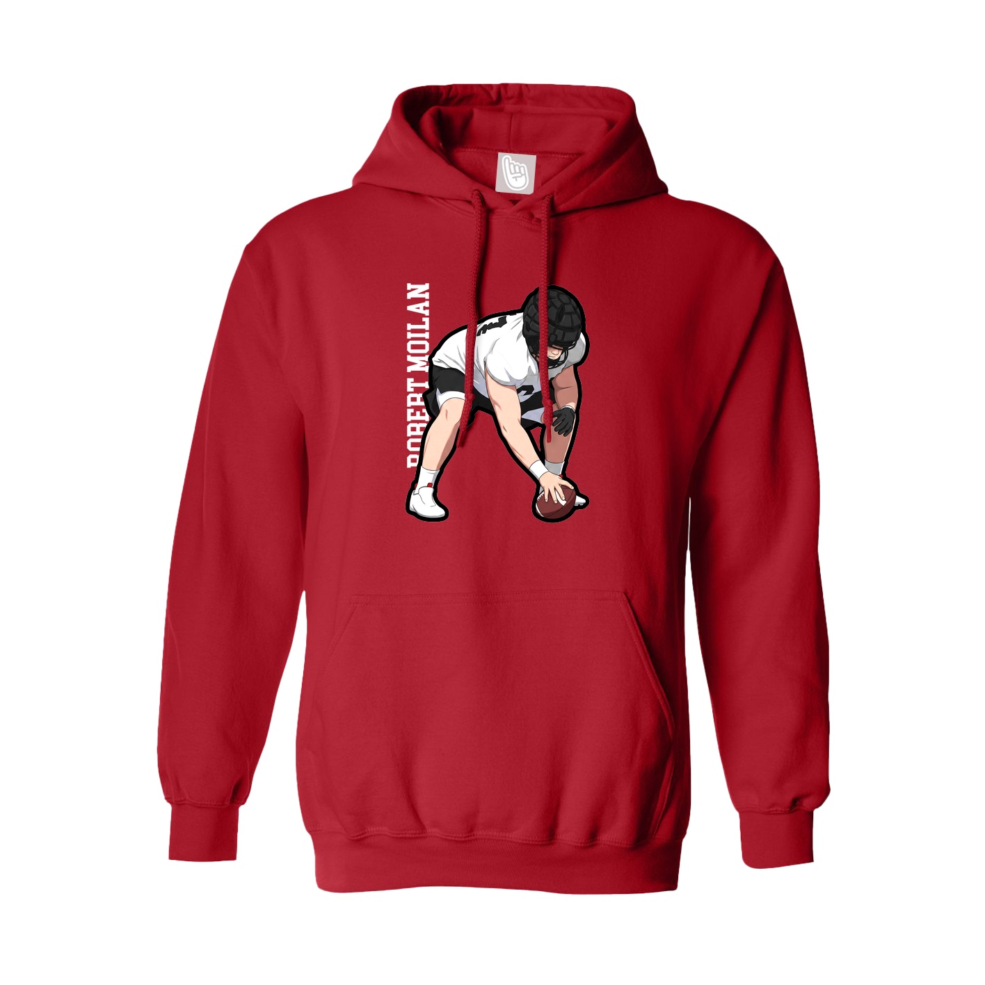 Hoodie — Name Vertical in Red