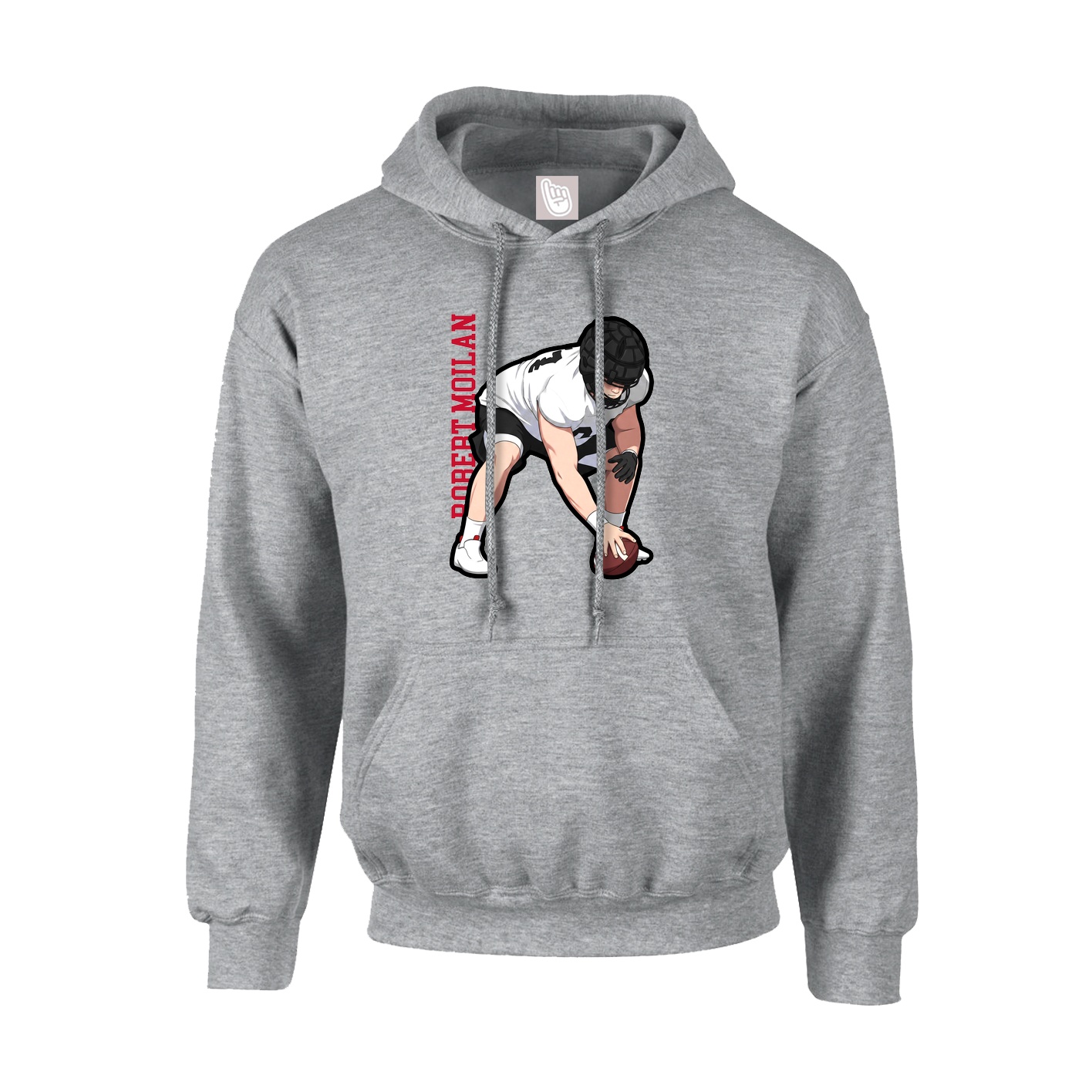 Youth Hoodie — Name Vertical in Grey
