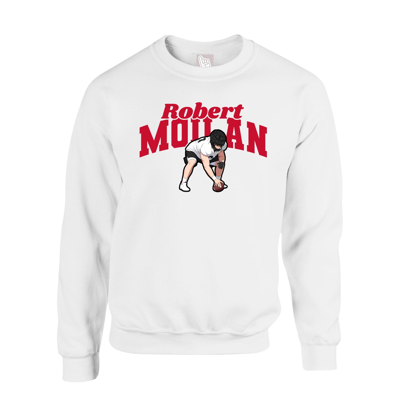 Fleece Crew — Signature Arch in White