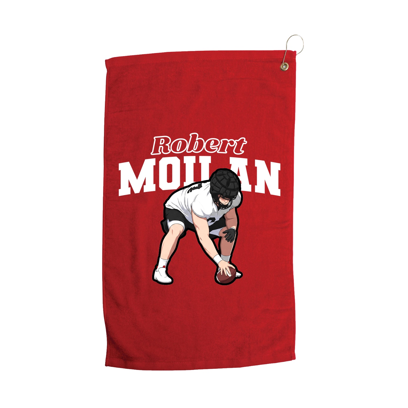 Golf Towel — Name Arch in Red