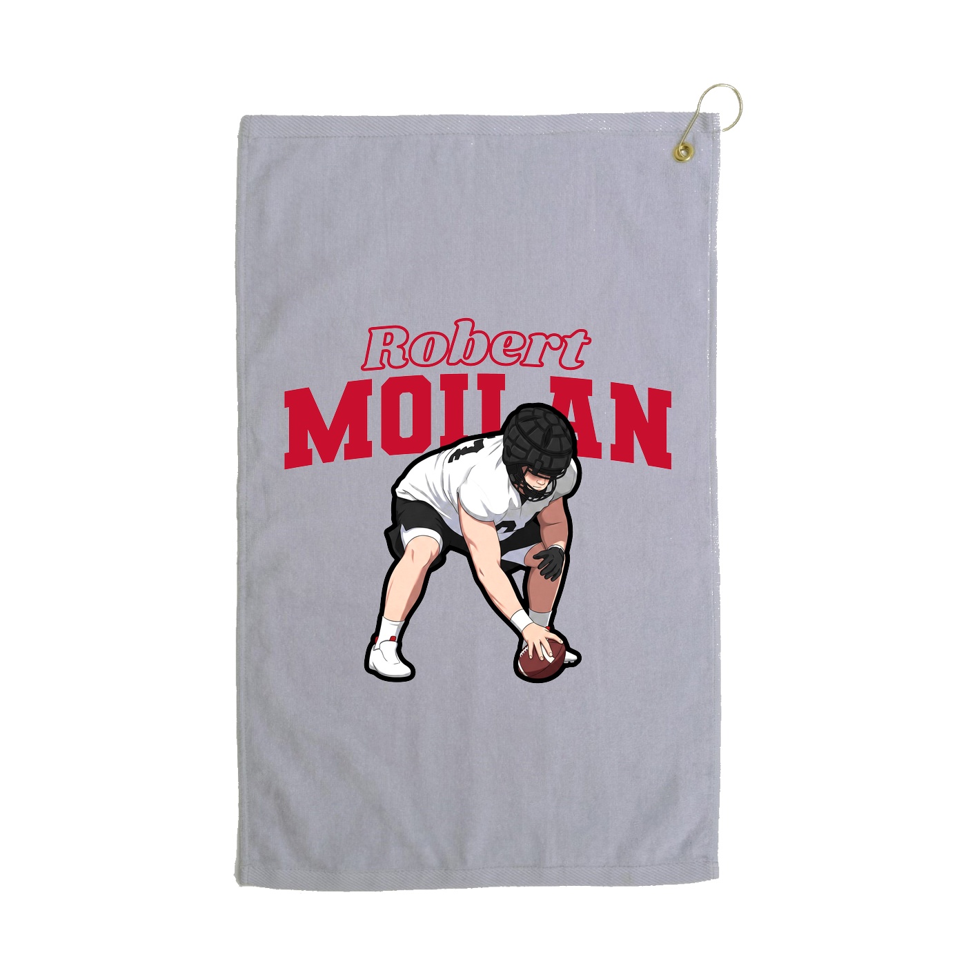 Golf Towel — Name Arch in Grey