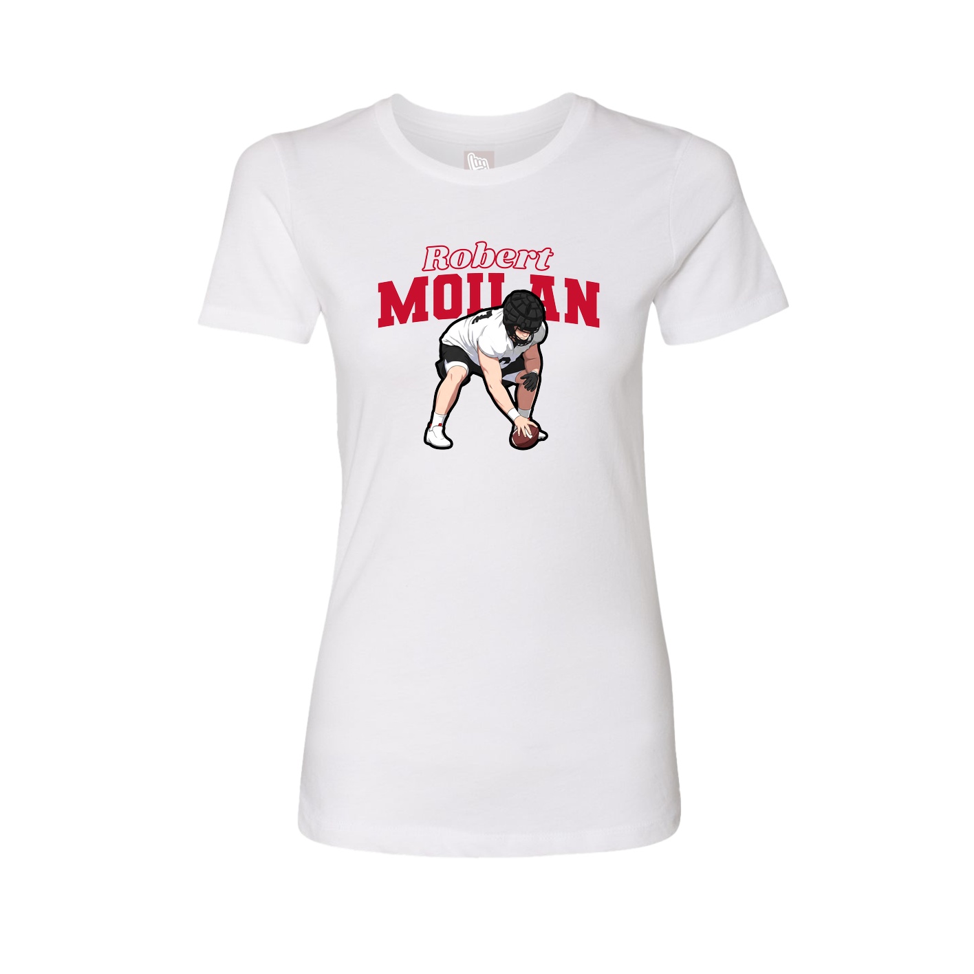 Womens Tee — Name Arch in White