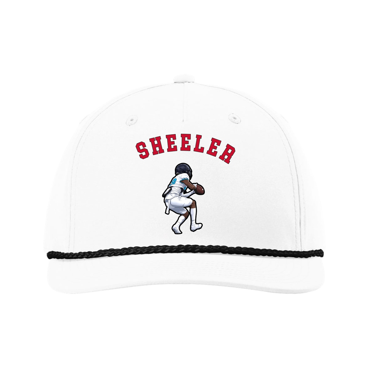 Five-Panel Classic Rope Cap — Shirsey Arch in White