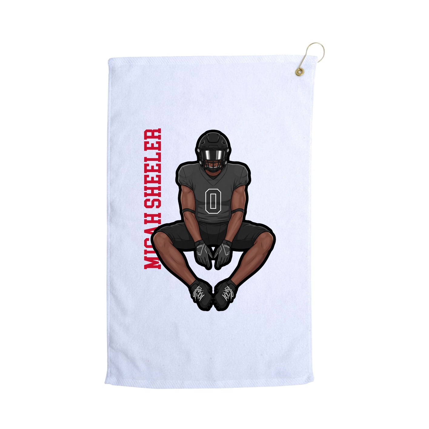 Golf Towel — Name Vertical in White