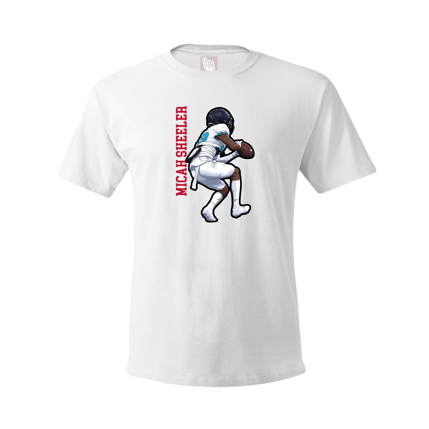 Youth Tee — Name Vertical in White