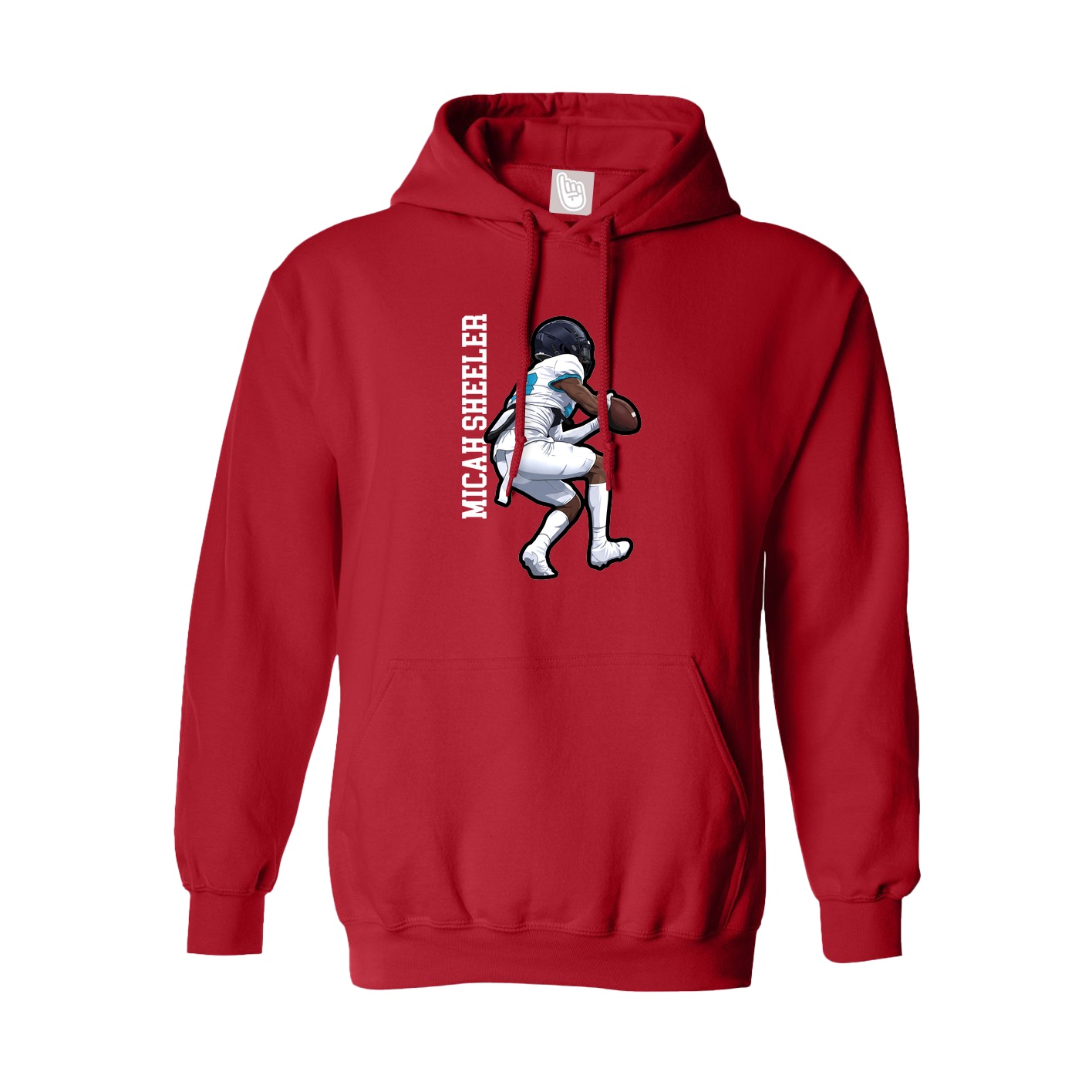 Youth Hoodie — Name Vertical in Red