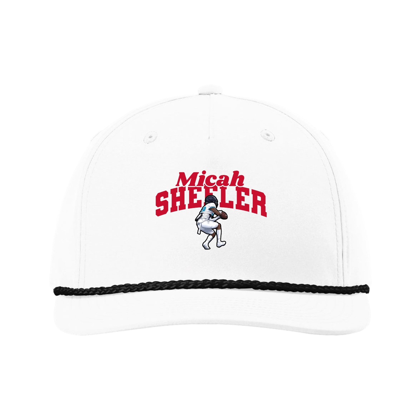 Five-Panel Classic Rope Cap — Signature Arch in White