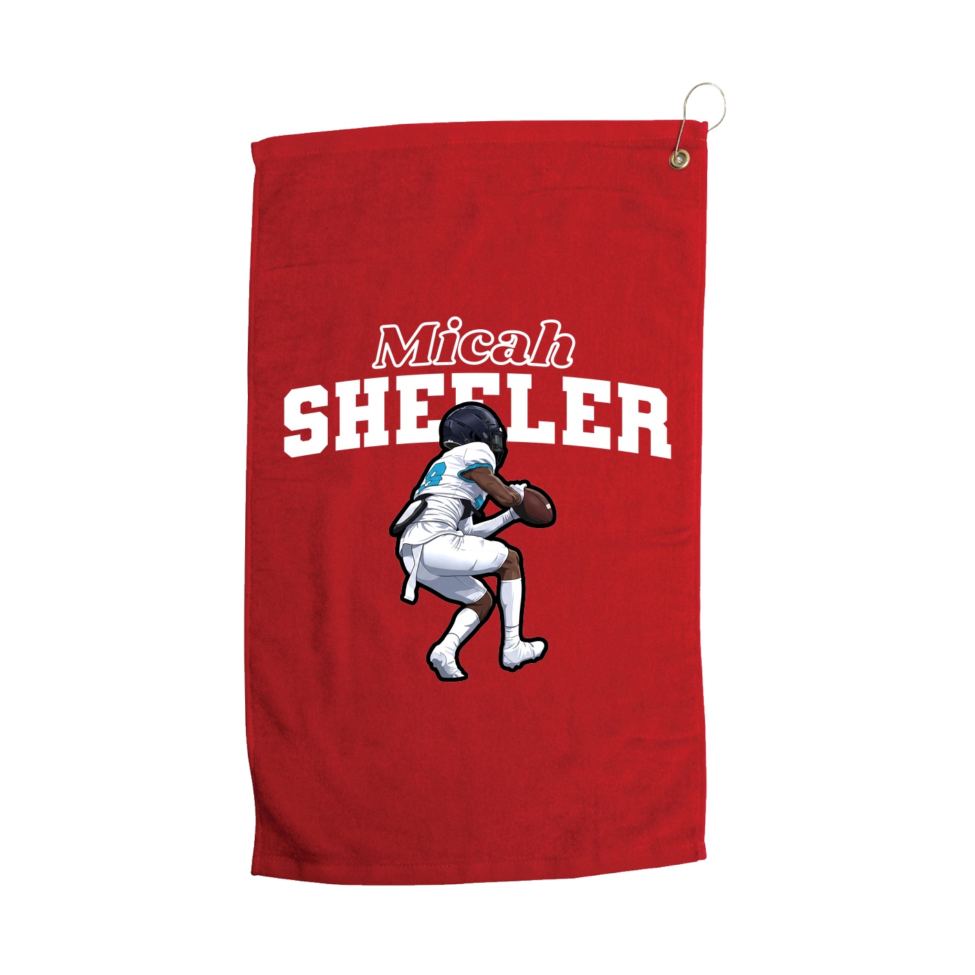 Golf Towel — Name Arch in Red