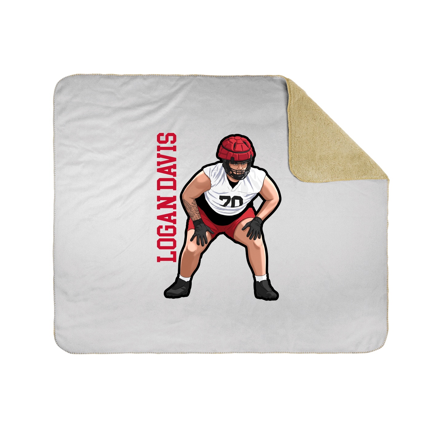 Throw Blanket — Name Vertical in White