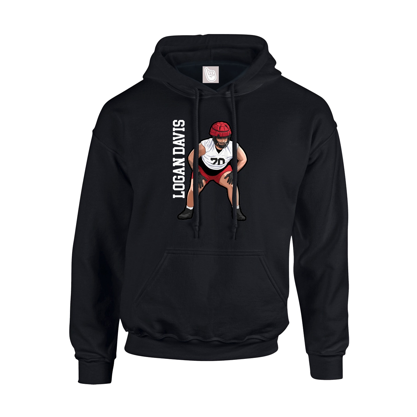 Hoodie — Name Vertical in Black