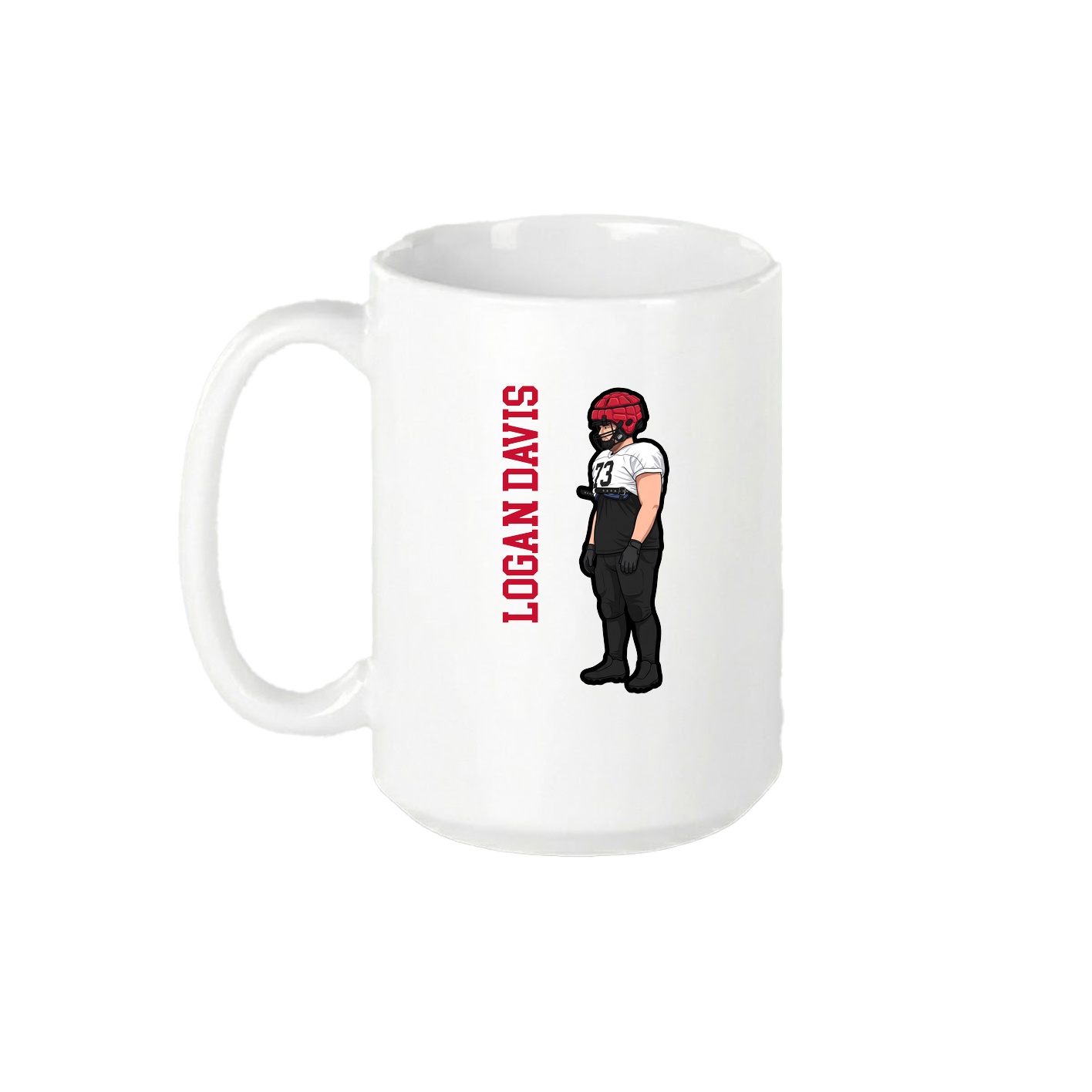 15oz Coffee Mug — Name Vertical in White