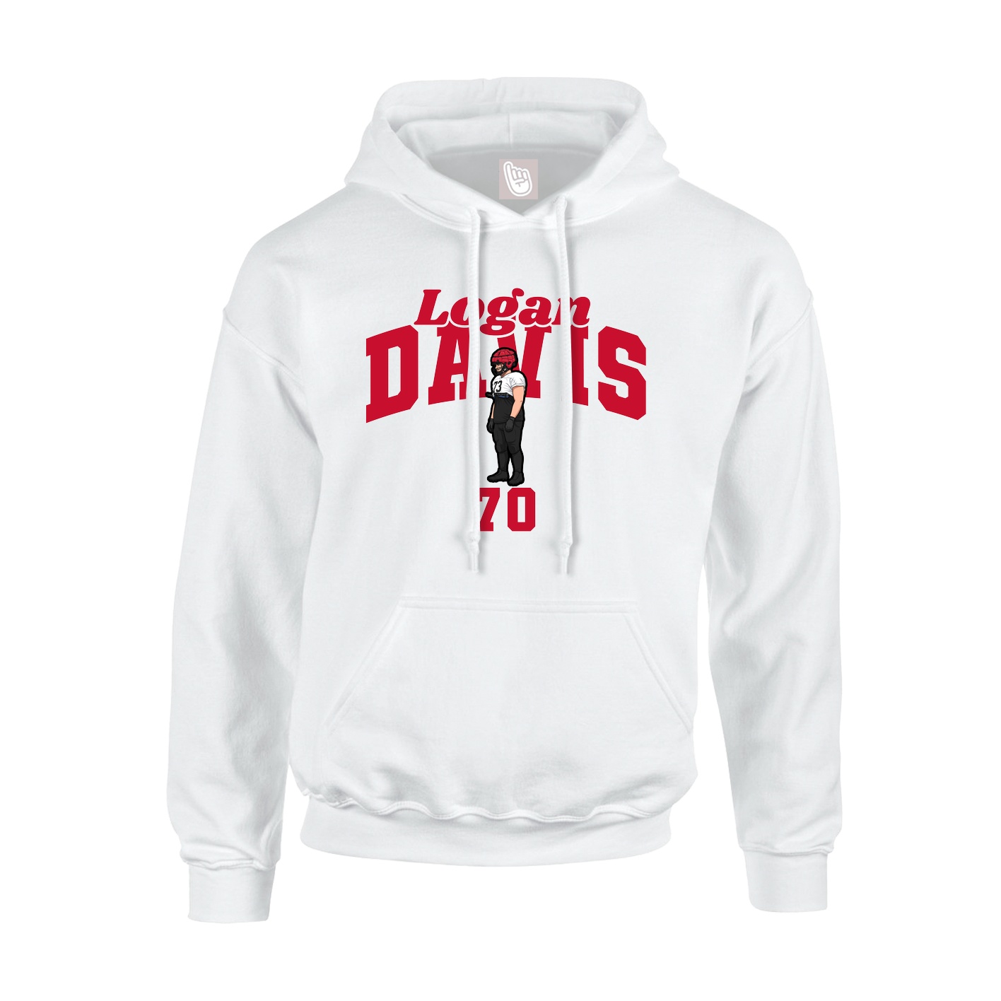 Youth Hoodie — Signature Arch in White